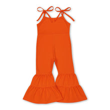 Load image into Gallery viewer, Sleeveless orange bell bottom baby girls jumpsuit