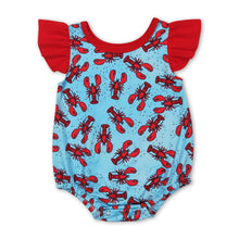 Load image into Gallery viewer, Flutter sleeves crawfish baby girls romper