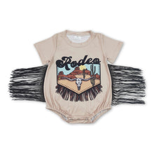 Load image into Gallery viewer, Short sleeves rodeo bull skulll cactus tassels baby romper