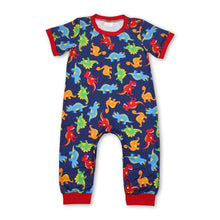 Load image into Gallery viewer, Red short sleeves dinosaur baby boy romper