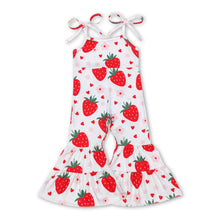 Load image into Gallery viewer, Red strawberry heart sleeveless baby girls jumpsuit