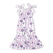 Load image into Gallery viewer, Pink suspender flamingo baby girls bell bottom jumpsuit