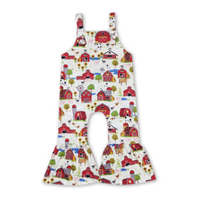 Load image into Gallery viewer, Pig cow horse chicken sleeveless baby girls farm jumpsuit