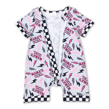 Load image into Gallery viewer, Plaid short sleeves mama's girl thunder baby romper