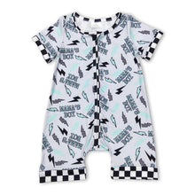 Load image into Gallery viewer, Plaid short sleeves mama's boy thunder baby romper