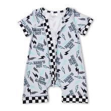 Load image into Gallery viewer, Plaid short sleeves mama's boy thunder baby romper
