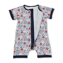 Load image into Gallery viewer, Short sleeves baseball baby boy romper
