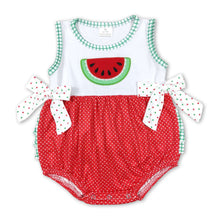 Load image into Gallery viewer, Sleeveless watermelon polka dots baby girls summer romper