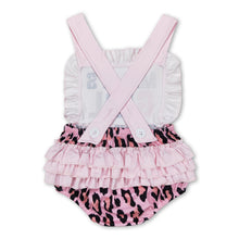 Load image into Gallery viewer, Mama's girl pink leopard bubble baby girls romper