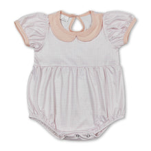 Load image into Gallery viewer, Pink plaid baby girls sprint summer romper