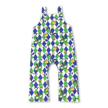 Load image into Gallery viewer, Sleeveless green purple baby boy mardi gras romper