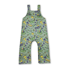 Load image into Gallery viewer, Sleeveless green purple balloon baby boy mardi gras romper