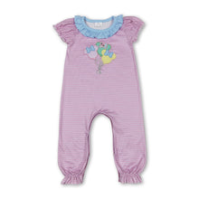 Load image into Gallery viewer, Pink stripe mouse balloon baby girls romper