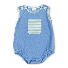 Load image into Gallery viewer, Sleeveless stripe pocket baby boyrs summer romper