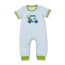 Load image into Gallery viewer, Short sleeves golf stripe baby boys romper