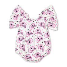 Load image into Gallery viewer, Pink hat western baby girls romper