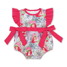 Load image into Gallery viewer, Flutter sleeves strawberry floral baby girls romper