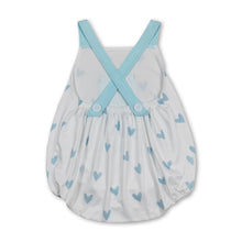Load image into Gallery viewer, Aqua heart baby boys valentine's romper