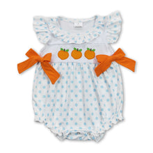 Load image into Gallery viewer, Peach flutter sleeves polka dots baby girls romper