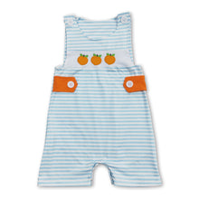 Load image into Gallery viewer, Peach sleeveless stripe baby boys romper