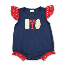 Load image into Gallery viewer, Flutter sleeves crawfish corn naby baby girls romper
