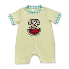 Load image into Gallery viewer, Short sleeves dog watermelon baby boys summer romper