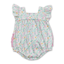 Load image into Gallery viewer, Pink ruffle floral baby girls summer romper