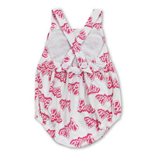 Load image into Gallery viewer, Hot pink bow sleeveless party girls romper