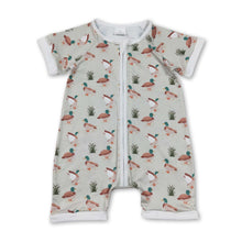 Load image into Gallery viewer, Short sleeves duck baby boy summer zipper romper