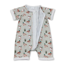 Load image into Gallery viewer, Short sleeves duck baby boy summer zipper romper