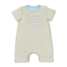 Load image into Gallery viewer, Short sleeves stripe daddy's boy baby romper