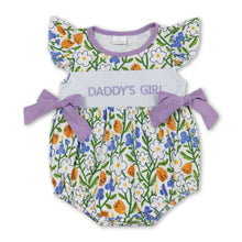 Load image into Gallery viewer, Lavender floral daddy's girl baby romper