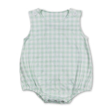 Load image into Gallery viewer, Plaid sleeveless baby boy summer romper