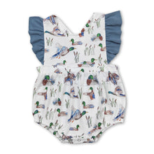 Load image into Gallery viewer, Flutter sleeves duck baby girls summer romper