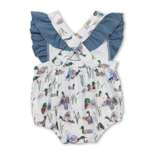 Load image into Gallery viewer, Flutter sleeves duck baby girls summer romper