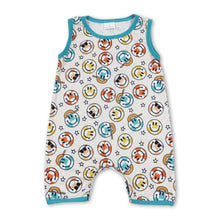 Load image into Gallery viewer, Sleeveless plaid smile baby boy romper