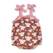Load image into Gallery viewer, Suspender daddy's girl leopard floral baby romper