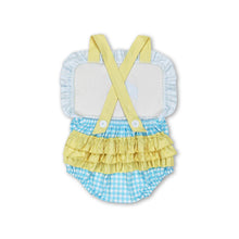 Load image into Gallery viewer, Sleeveless beach plaid baby girls summer romper