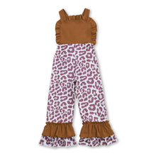 Load image into Gallery viewer, Sleeveless brown leopard baby girls jumpsuit