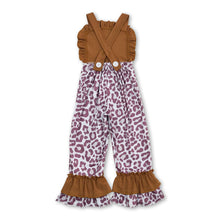 Load image into Gallery viewer, Sleeveless brown leopard baby girls jumpsuit