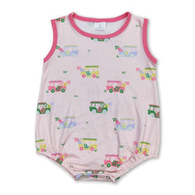 Load image into Gallery viewer, Sleeveless pink golf baby girls romper