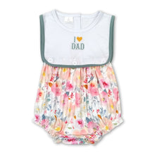 Load image into Gallery viewer, Sleeveless I love DAD floral baby girls romper