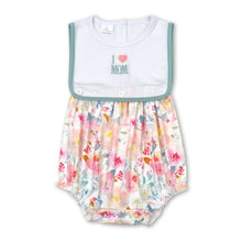Load image into Gallery viewer, Sleeveless I love MOM floral baby girls romper
