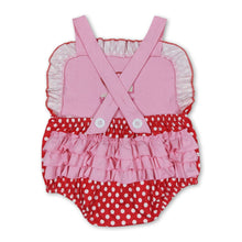 Load image into Gallery viewer, I love my mommy heart polka dots baby girls romper