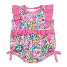 Load image into Gallery viewer, Flutter sleeves pineapple bow baby girls romper