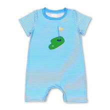 Load image into Gallery viewer, Short sleeves stripe golf baby boy summer romper