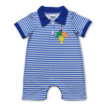 Load image into Gallery viewer, Short sleeves stripe fishing baby boy polo romper