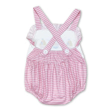 Load image into Gallery viewer, Pink stripe boat baby girls summer romper