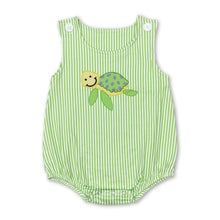 Load image into Gallery viewer, Sleeveless stripe turtle baby boys summer romper