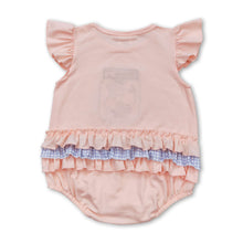 Load image into Gallery viewer, Flutter sleeves bee plaid ruffle baby girls romper